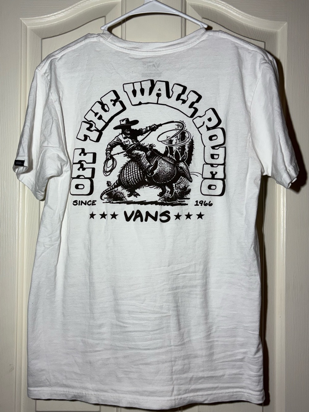 Vans White Short Sleeve Crew with Small Logo Patch - Picture 2 of 4